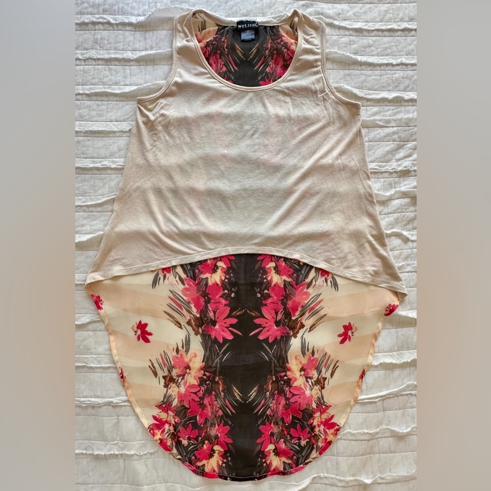 Wet Seal Floral Backed Tank Top